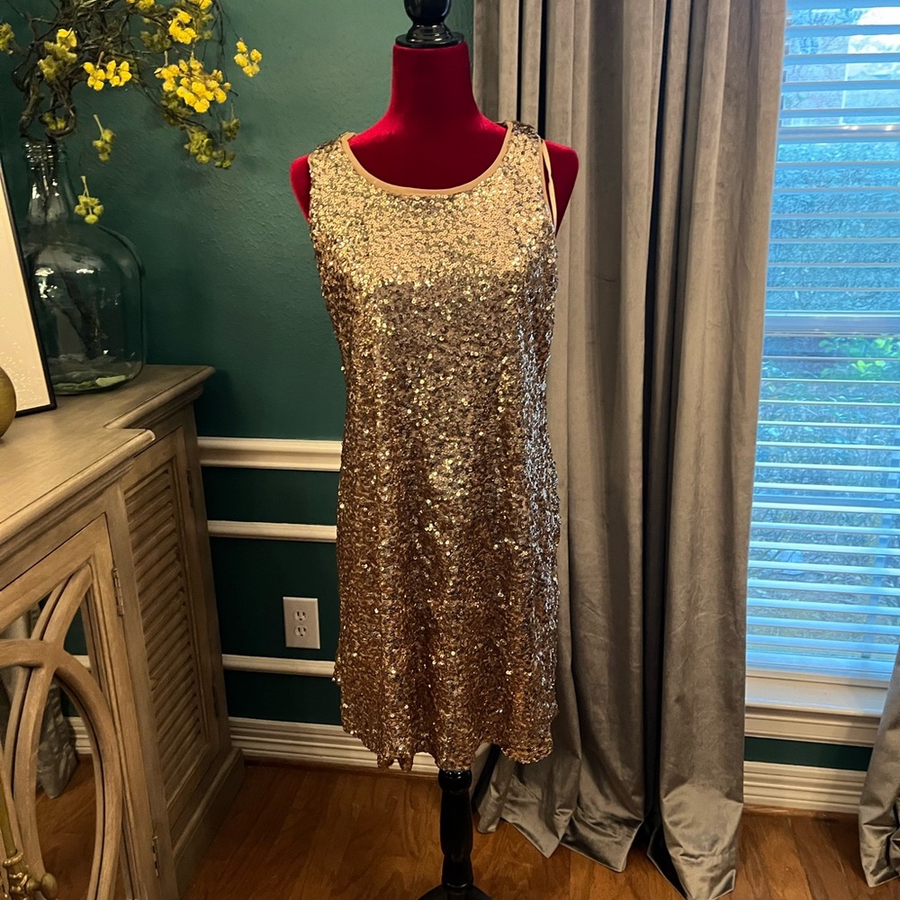 Gold Sequin Tank dress